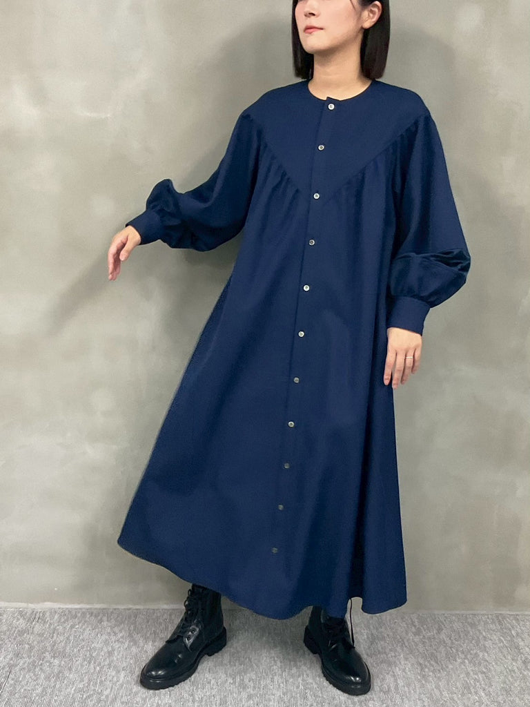 ギャザーワンピース (ネイビー) | 【公式】NAKAGAMI ONLINE SHOP